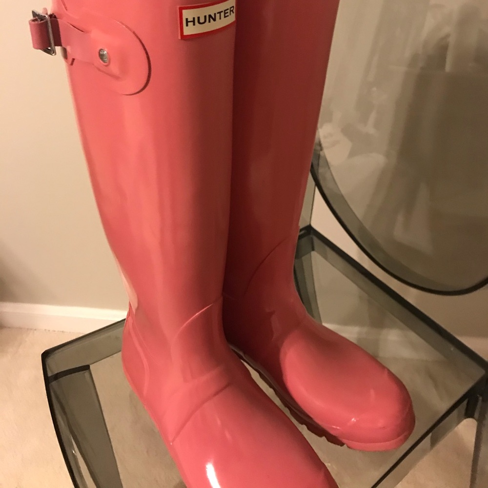 Pink hunter boots